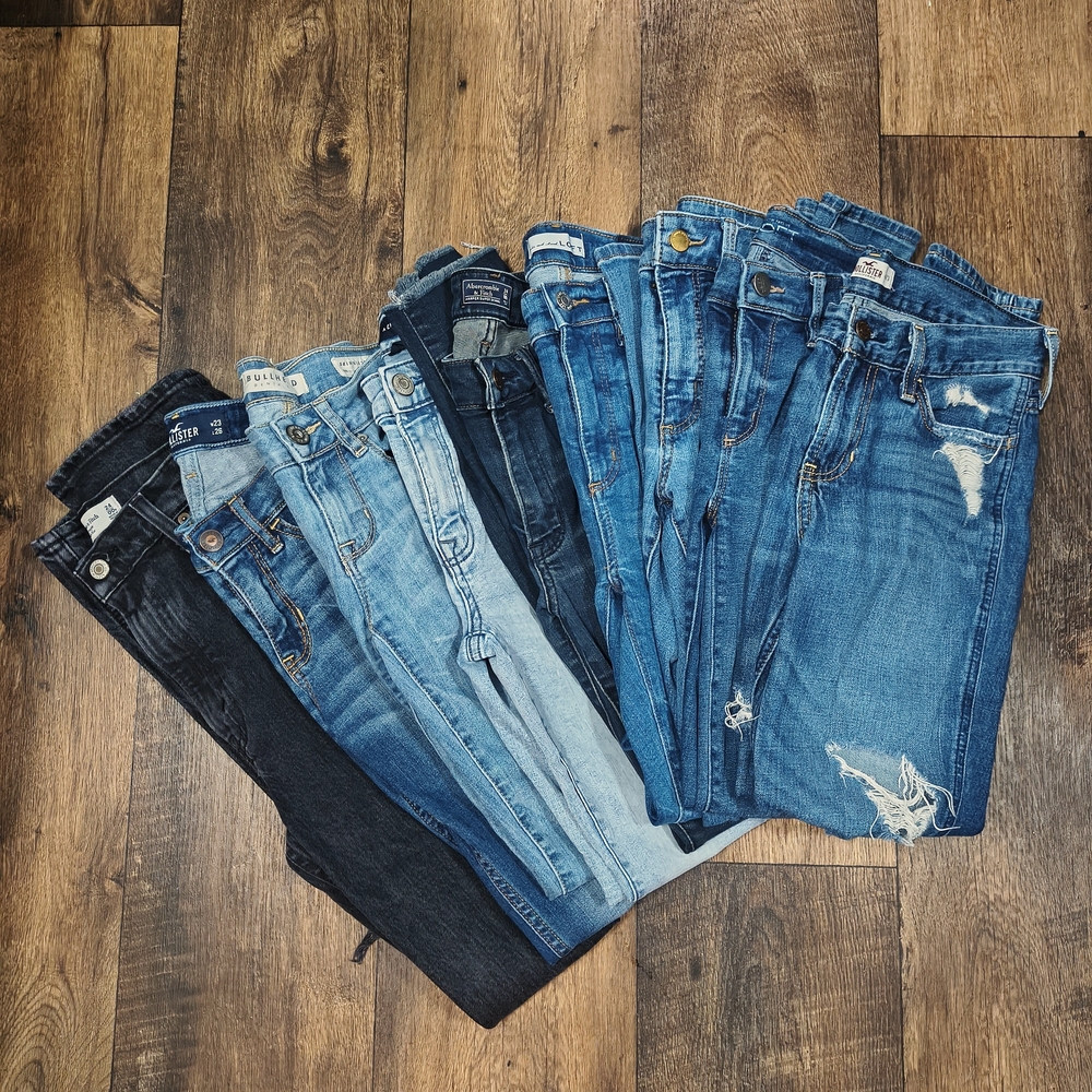 Abercrombie & Fitch Women's Skinny Jeans in Blue and Black